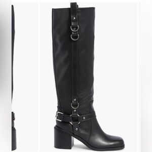 Steve Madden Eliza Black Heeled Boots with Buckles